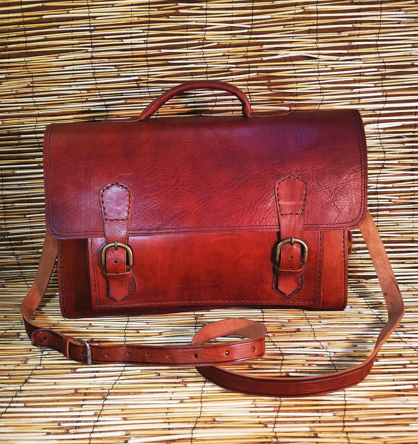 Grand cartable double soufflet
