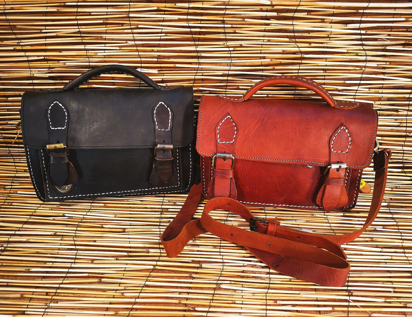 Sac bandoulière style cartable double sangle