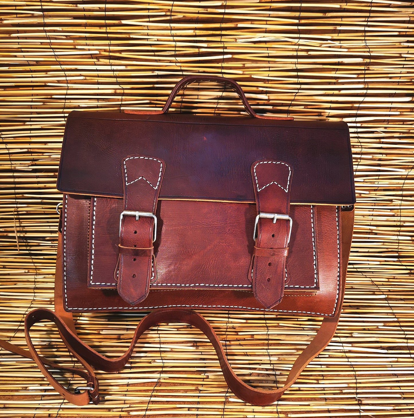 Bolso satchel con doble correa