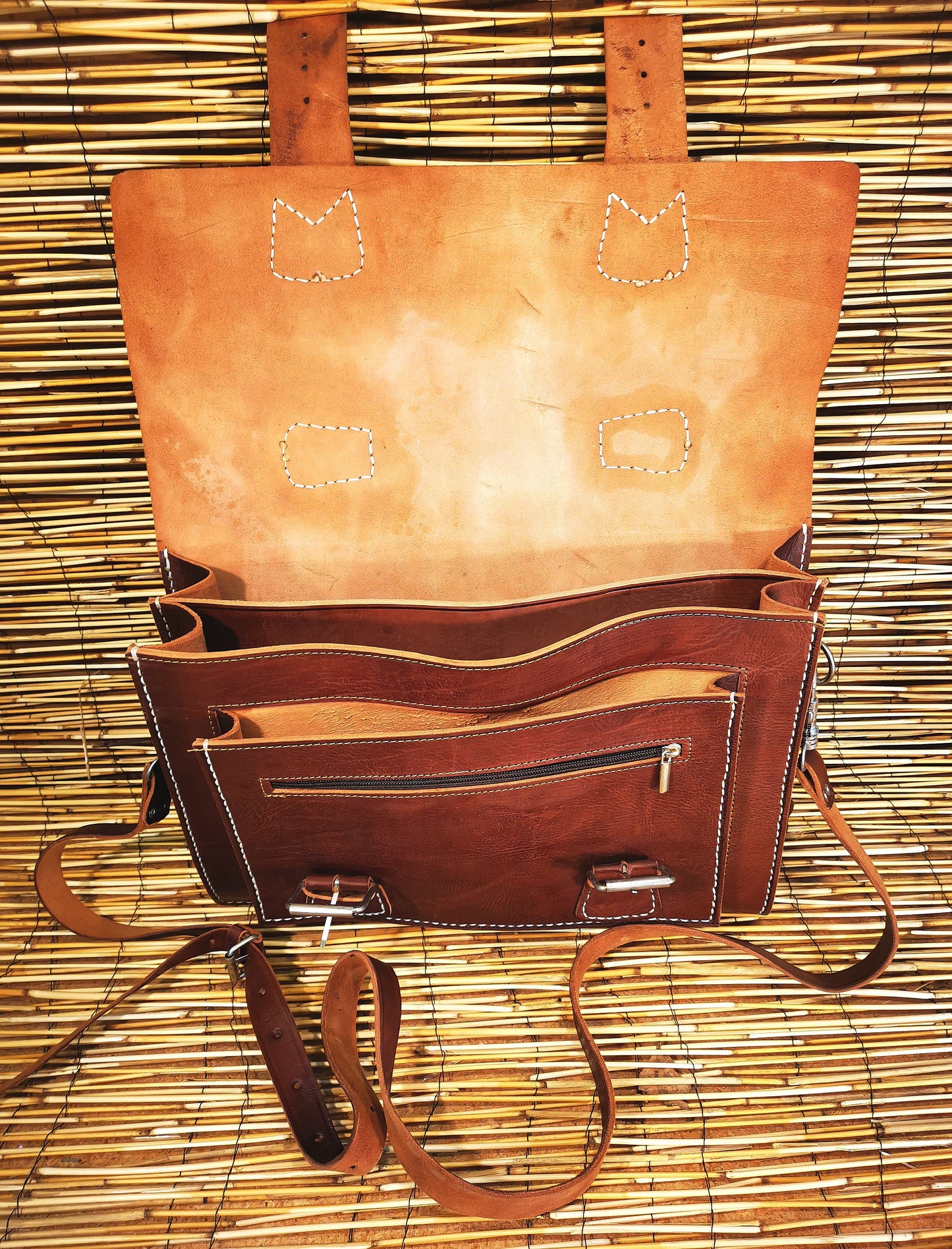 Bolso satchel con doble correa