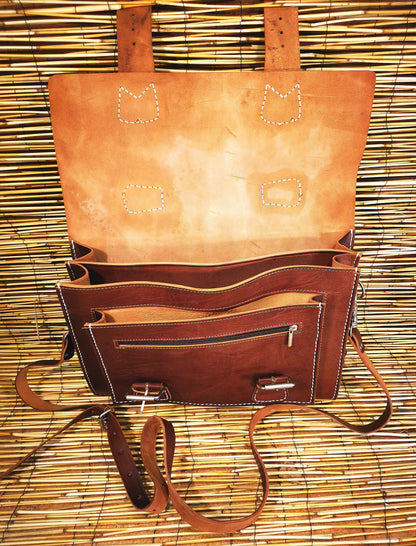 Bolso satchel con doble correa